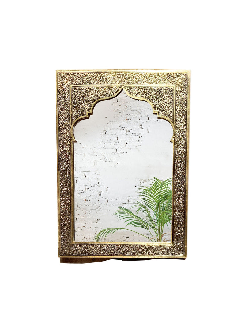 Moroccan Handcrafted Mirror - Antique Brass Gold Wall Mirror