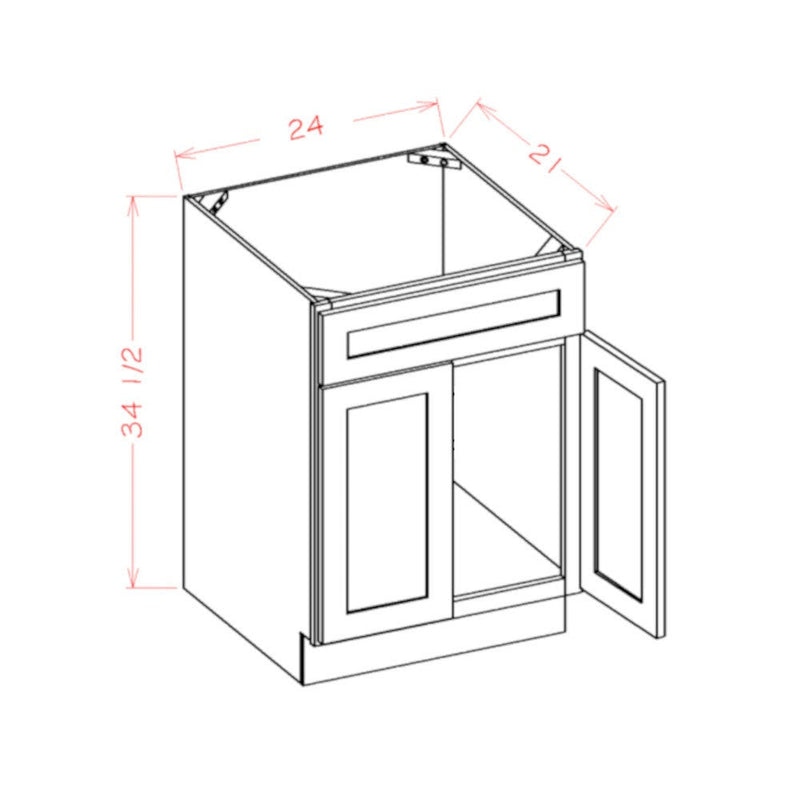 24 Inch Espresso Shaker Single Sink Bathroom Vanity