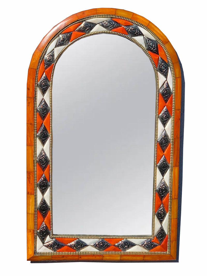 Moroccan Arch Mirror - Handmade Bone Inlay Mirror