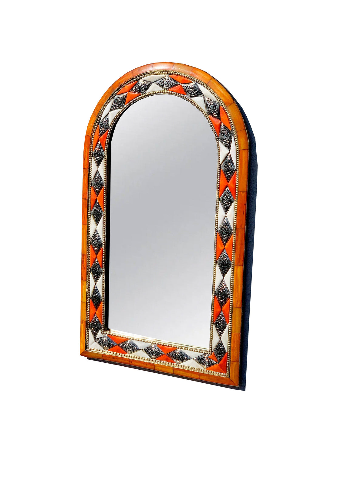 Moroccan Arch Mirror - Handmade Bone Inlay Mirror, photo 3 of 10
