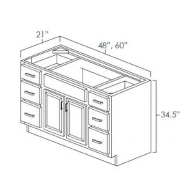 48 Inch Espresso Shaker Single Sink Bathroom Vanity with Drawers