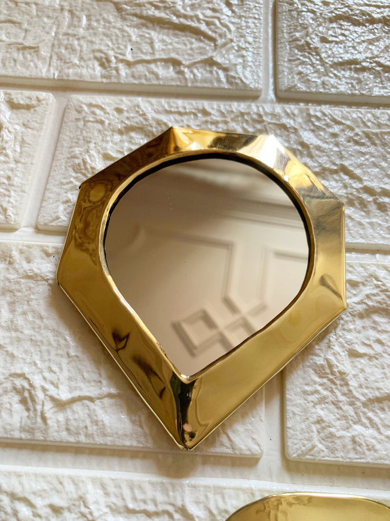 Gold Small Unlacquered Brass Mirror - Small Decorative Mirrors