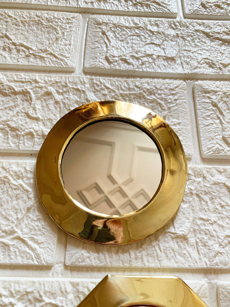 Gold Small Unlacquered Brass Mirror - Wall Decorative Mirrors