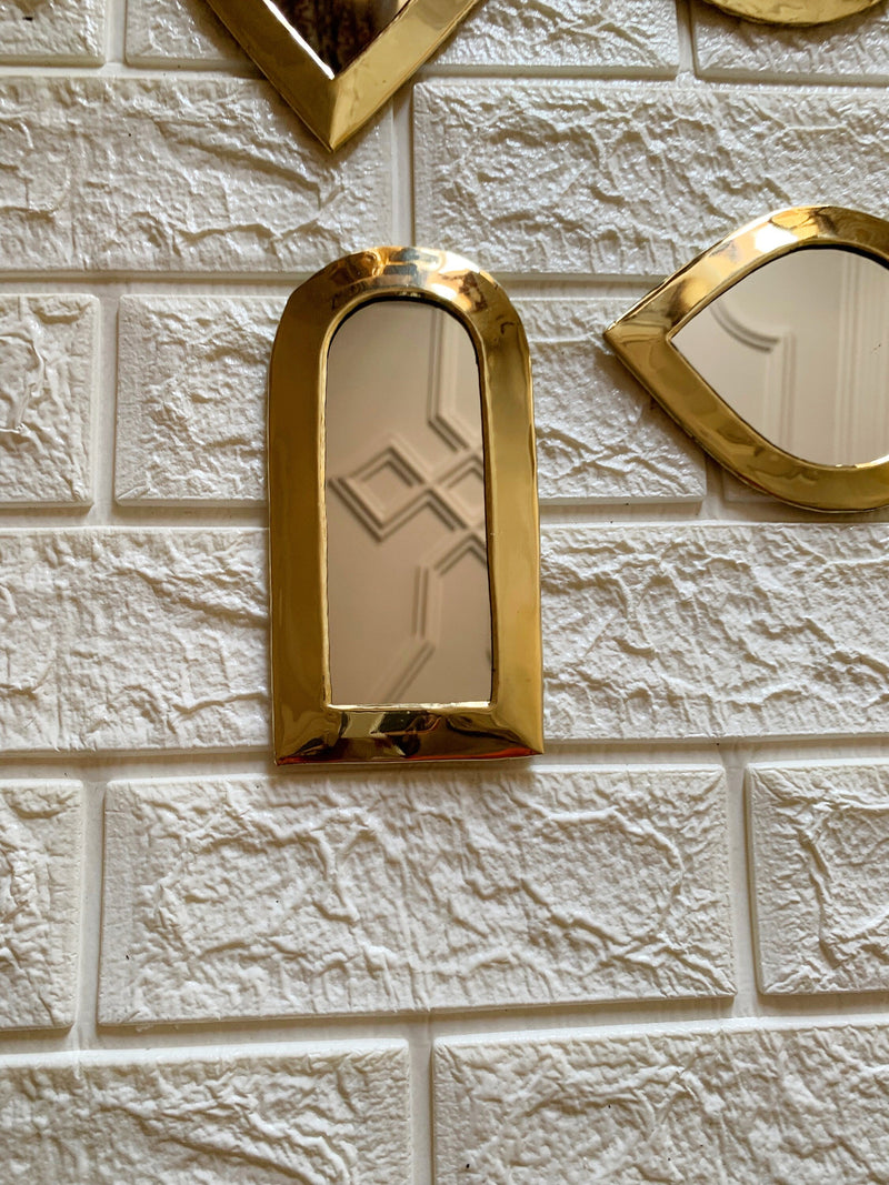 Small Decorative Mirrors - Small Unlacquered Brass Mirror