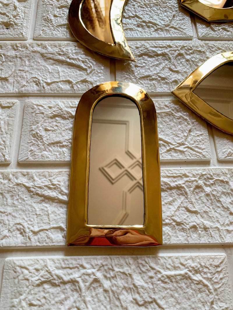 Small Decorative Mirrors - Gold Small Unlacquered Brass Mirror