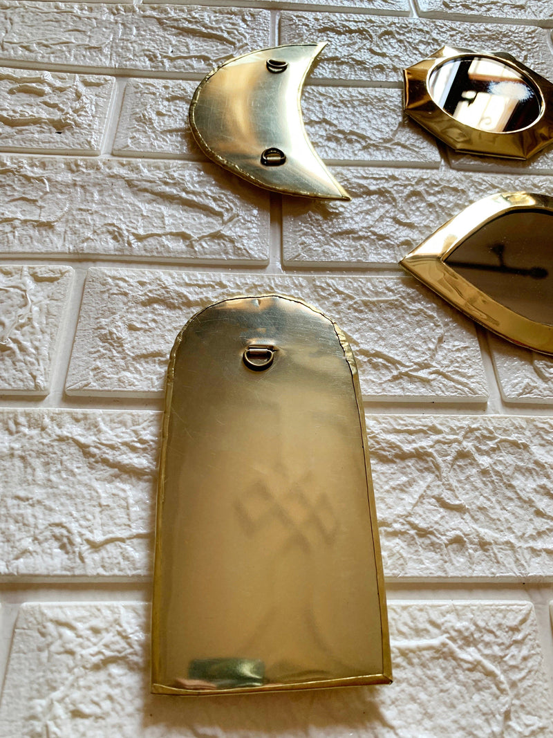 Small Decorative Mirrors - Gold Small Unlacquered Brass Mirror