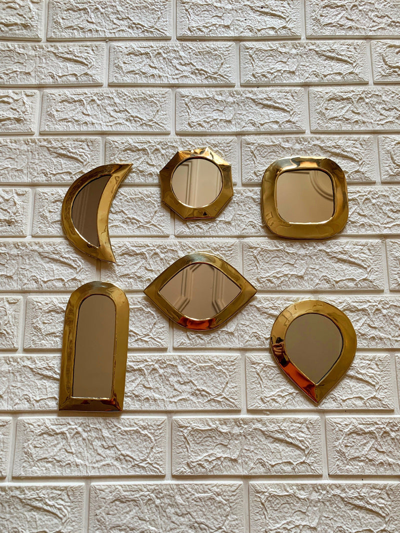 Small Decorative Mirrors - Gold Small Unlacquered Brass Mirror