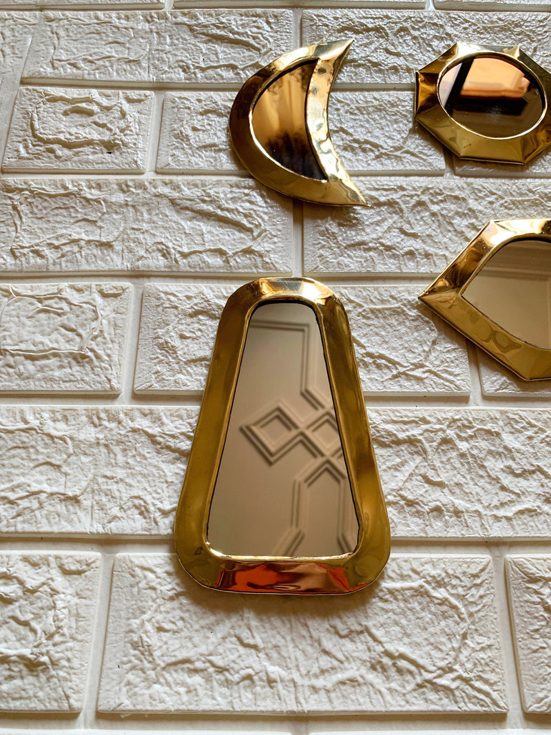 Small Decorative Mirrors - Small Unlacquered Brass Mirror