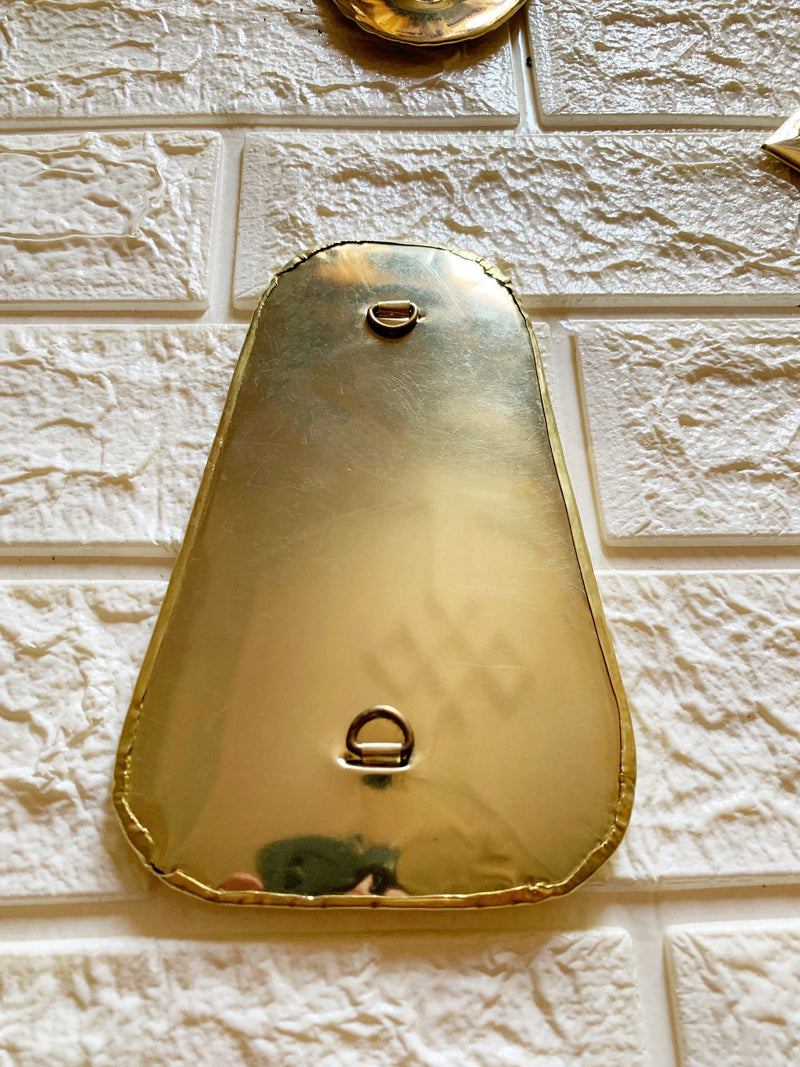 Set of 6 Small Decorative Mirrors -Unlacquered Brass Mirror