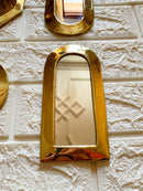 Set of 6 Small Unlacquered Brass Mirror - Small Decorative Wall Mirrors