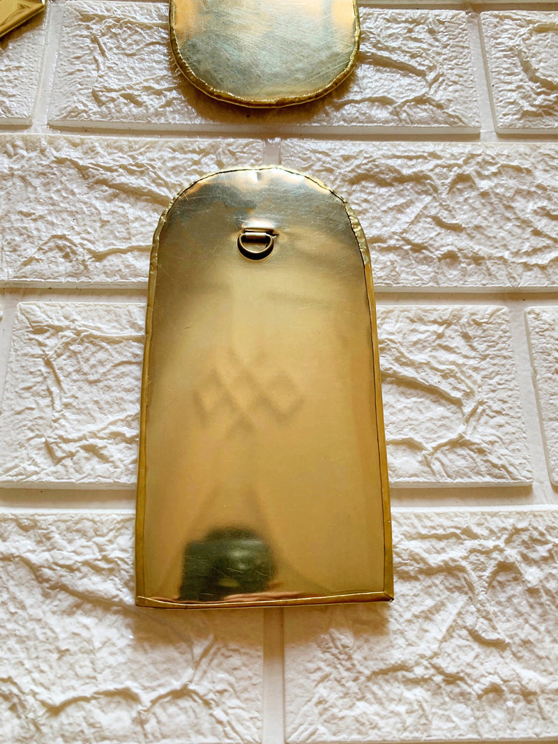 Set of 6 Small Unlacquered Brass Mirror - Small Decorative Wall Mirrors