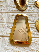 Set of 6 Small Unlacquered Brass Mirror - Small Decorative Wall Mirrors