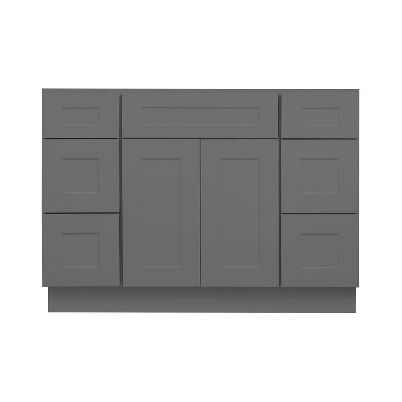 48 Inch Grey Shaker Single Sink Bathroom Vanity with Drawers