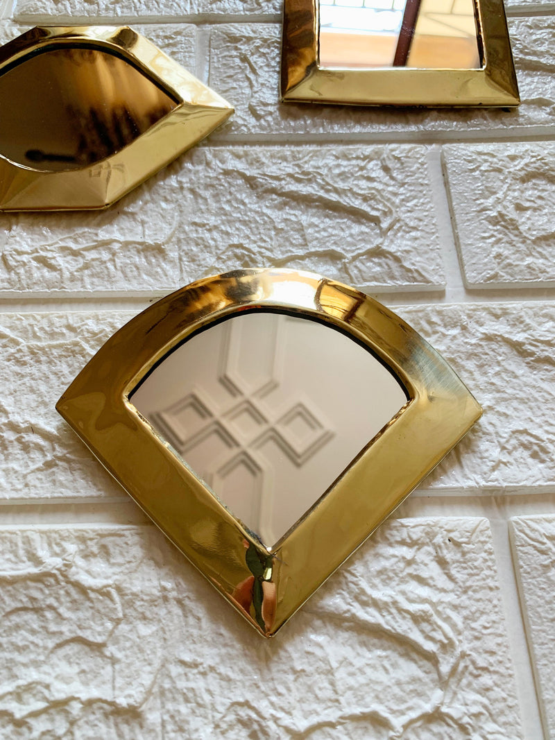 Gold Small Unlacquered Brass Mirror - Small Decorative Mirrors