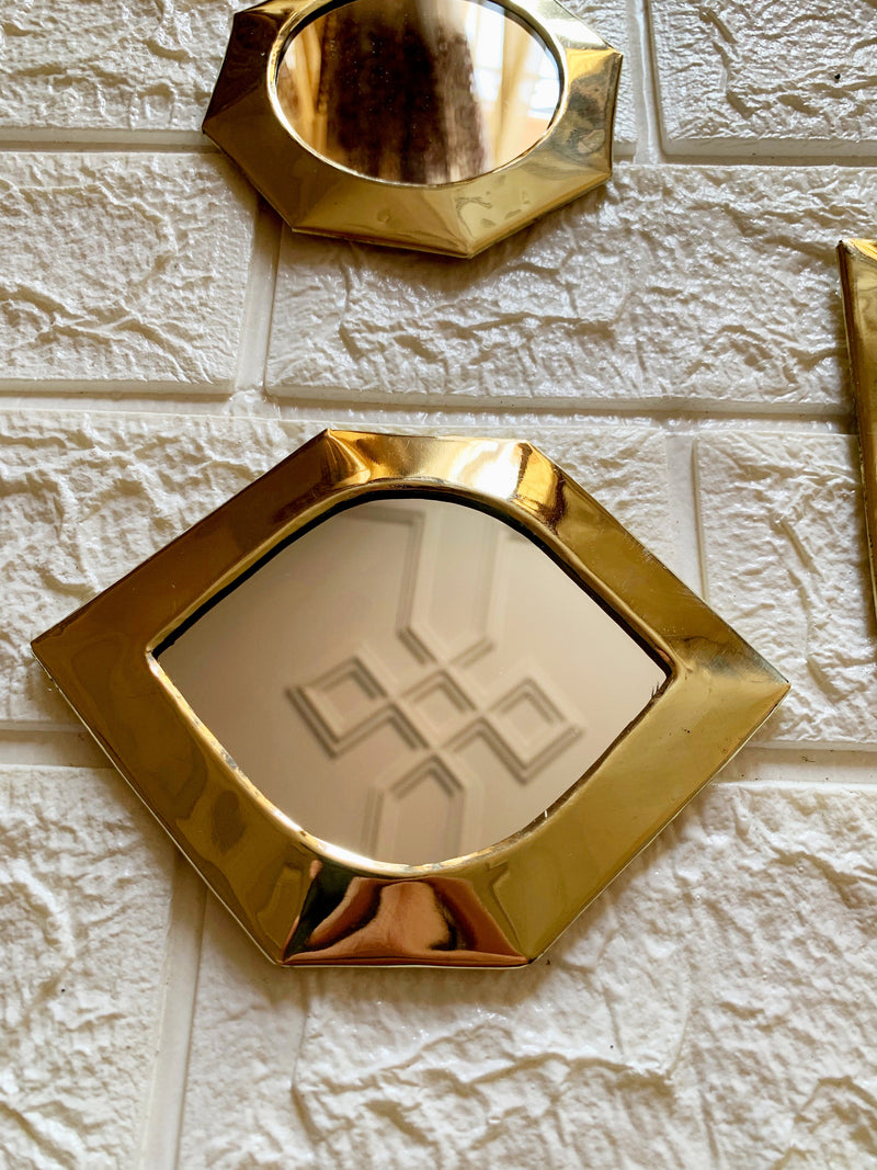 Gold Small Unlacquered Brass Mirror - Small Decorative Mirrors