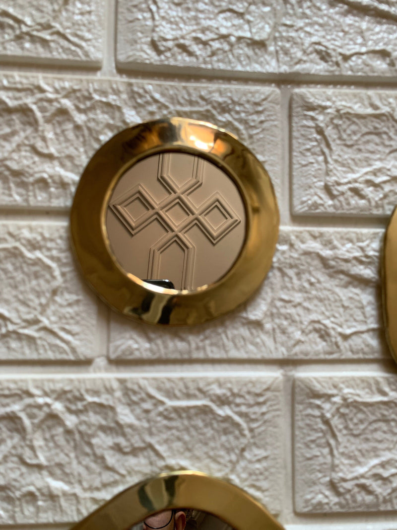 Small Decorative Mirrors - Small Unlacquered Brass Mirror