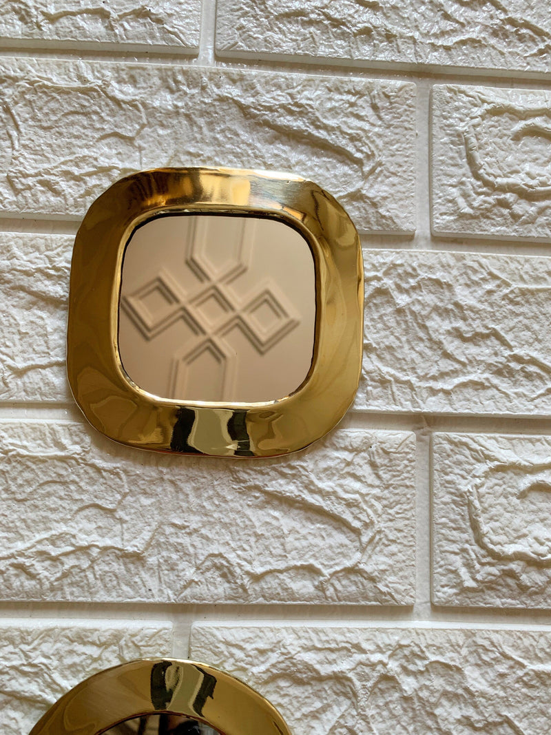 Small Decorative Mirrors - Small Unlacquered Brass Mirror