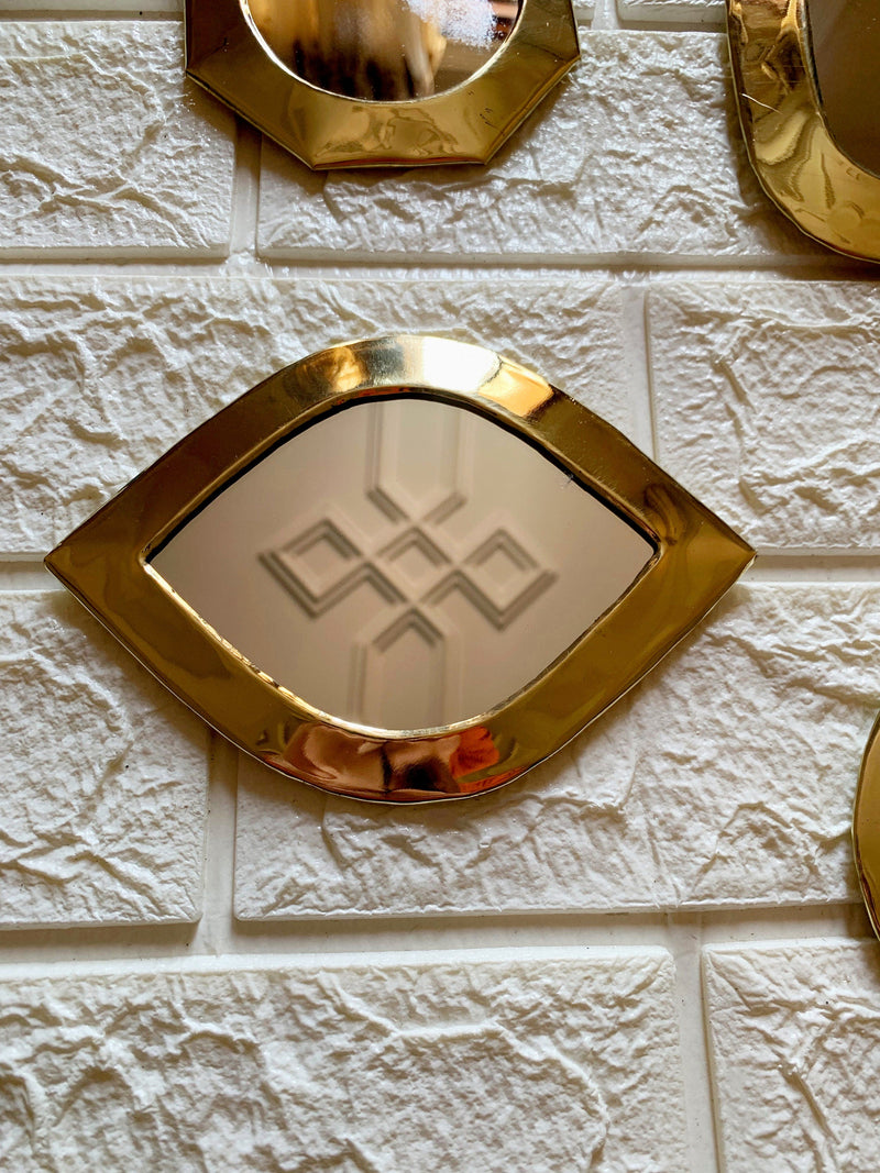 Small Decorative Mirrors - Gold Small Unlacquered Brass Mirror