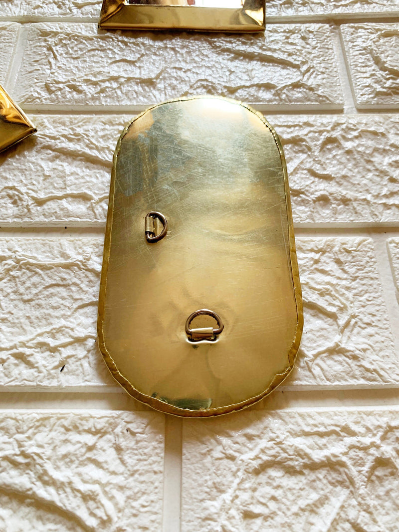 Set of 6 Small Unlacquered Brass Mirror - Small Decorative Mirror