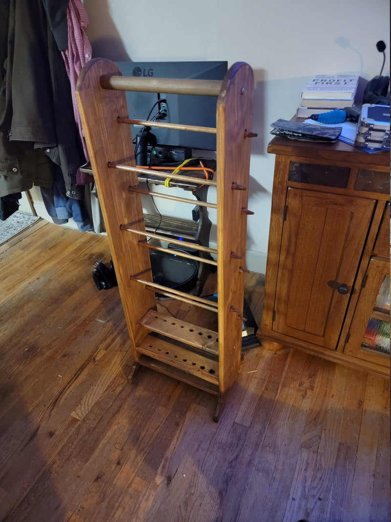 7 Skein Yarn Holder & Organizer | Wooden Yarn Rack | Knitting & Crochet Storage | Handcrafted Craft Room Decor | Yarn Spool Display