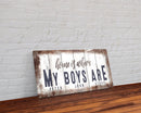 Home is where my boys are custom sign personalizable wall art canvas print living room sign boy mom