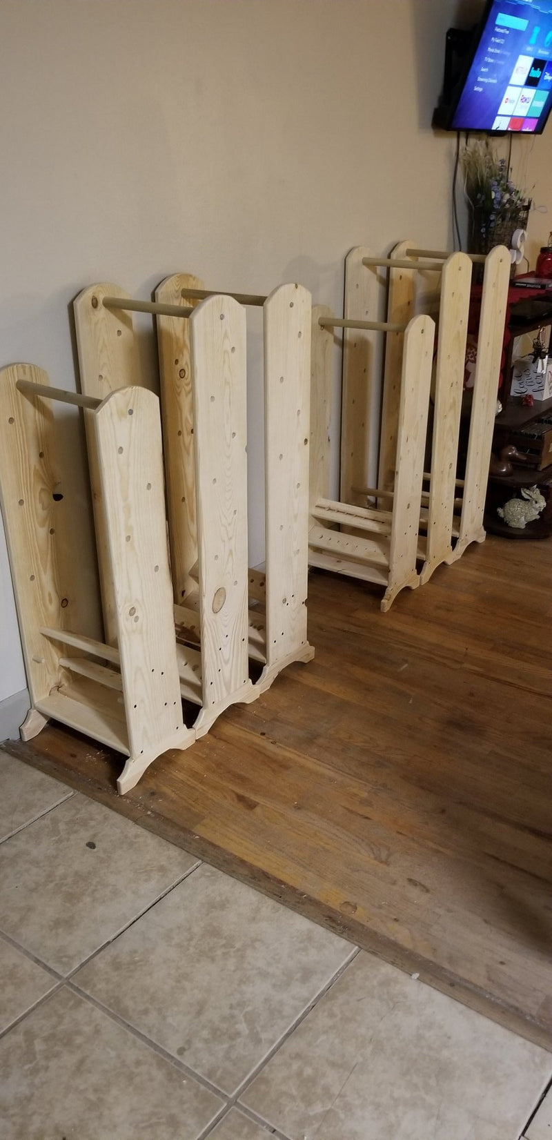 5 Skein Yarn Holder & Organizer | Wooden Yarn Rack | Knitting & Crochet Storage | Handcrafted Craft Room Decor | Yarn Spool Display