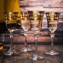 Crystal Gold Italian Design Red Wine Glasses Double Row Gold Set Of 4 Wine Glasses by The Wine Savant