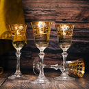 Crystal Gold Italian Design Red Wine Glasses Double Row Gold Set Of 4 Wine Glasses by The Wine Savant