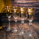 Crystal Gold Italian Design Red Wine Glasses Double Row Gold Set Of 4 Wine Glasses by The Wine Savant