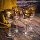 Crystal Gold Italian Design Red Wine Glasses Double Row Gold Set Of 4 Wine Glasses by The Wine Savant