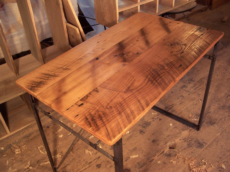 Wood Computer Desk, Industrial Desk, Home Office Desk, Wood Laptop Desk, Reclaimed Wood Desk, Solid Wood Top, Welded Furniture, End Table