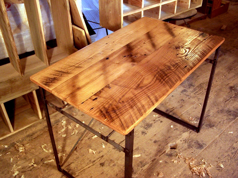 Wood Computer Desk, Industrial Desk, Home Office Desk, Wood Laptop Desk, Reclaimed Wood Desk, Solid Wood Top, Welded Furniture, End Table