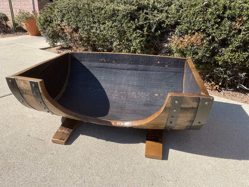 Whiskey Barrel Dog Bed- Josie approved!