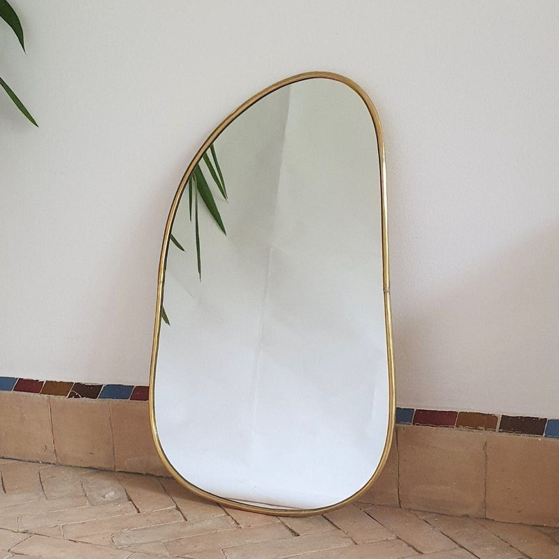 Handcrafted Unlacquered Brass Mirror | Unique Home Decor | Wall Hanging Vanity Mirror