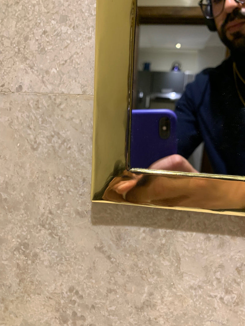 Gold Square Mirror - unlacquered Brass Mirror
