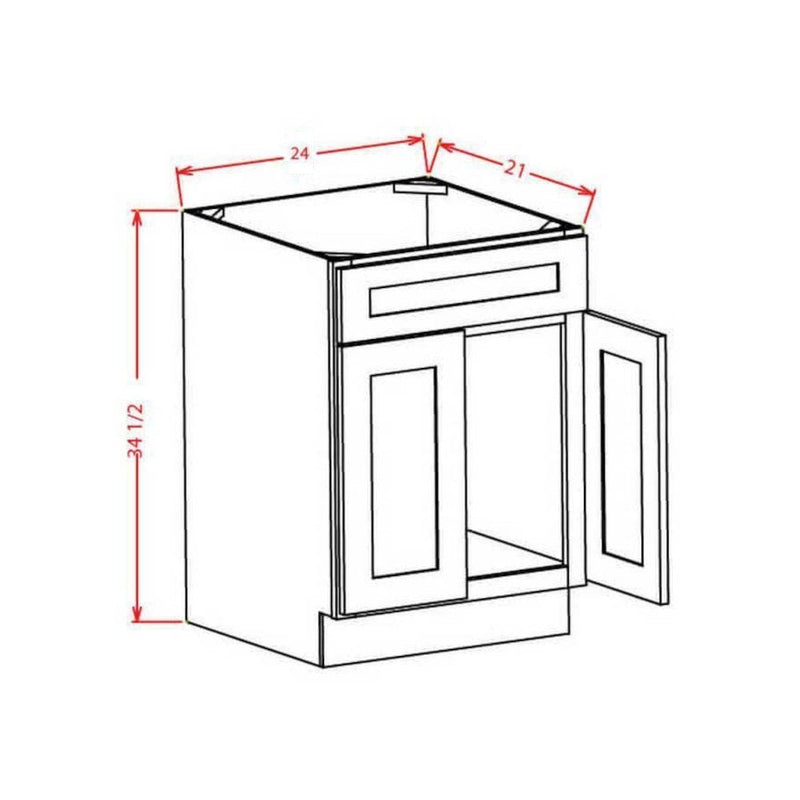 24 Inch Rustic Shaker Single Sink Bathroom Vanity