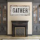 Gather Sign | Gather Wood Canvas Sign | Dining Room Sign | Large Gather Sign | Fall Sign | Gather | Framed Canvas Wood Signs | Canvas Signs