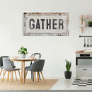 Gather Sign | Gather Wood Canvas Sign | Dining Room Sign | Large Gather Sign | Fall Sign | Gather | Framed Canvas Wood Signs | Canvas Signs
