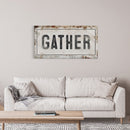 Gather Sign | Gather Wood Canvas Sign | Dining Room Sign | Large Gather Sign | Fall Sign | Gather | Framed Canvas Wood Signs | Canvas Signs