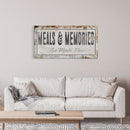 Meals And Memories Made Here Printed Canvas Rusty Sign Distressed Wall Art Cute Sign Wood Frame Wood And Canvas Sign Kitchen Sign