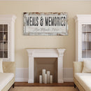 Meals And Memories Made Here Printed Canvas Rusty Sign Distressed Wall Art Cute Sign Wood Frame Wood And Canvas Sign Kitchen Sign