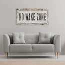 No Wake Zone Printed Canvas Rusty Sign Distressed Wall Art Cute Sign Wood Frame Wood And Canvas Sign Lakehouse Sign