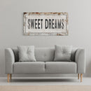 Sweet Dreams Printed Canvas Rusty Sign Distressed Wall Art Cute Sign Wood Frame Wood And Canvas Sign Bedroom Sign