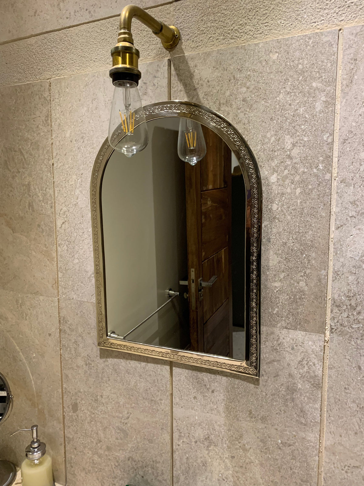 Moroccan Silver Arch Mirror