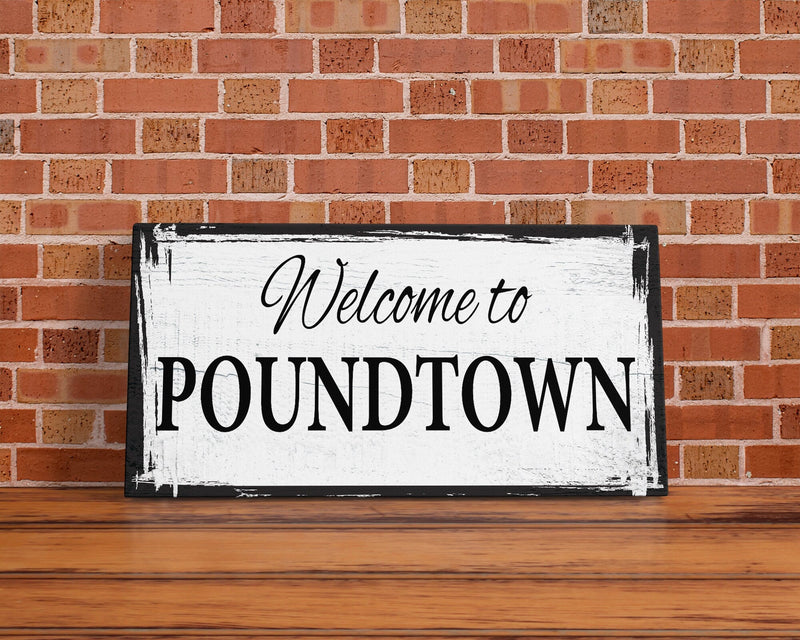 Welcome To Poundtown Canvas Print, Funny Housewarming Gift, Funny Wedding Gift, Engagement Gift, Gift For Couples, Bridal Shower Gift