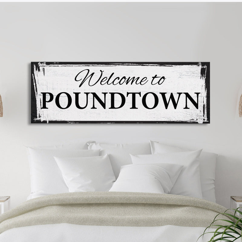 Welcome To Poundtown Canvas Print, Funny Bedroom Sign, Above The Bed Sign, Crude Humor, Poundtown, Inappropriate Sign, Funny Wedding Gift