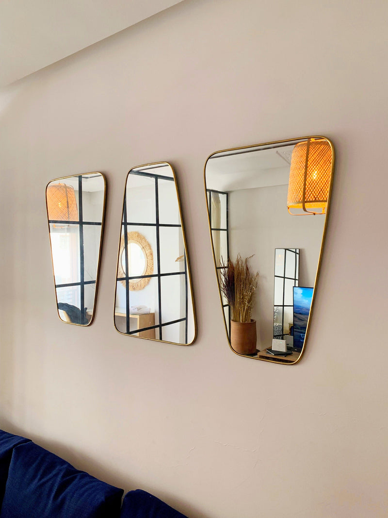 Gold Wall Brass Mirror - Triangle Mirror