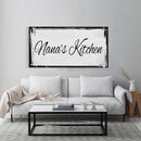 Custom Canvas Sign for Kitchen, Nana's Kitchen Canvas Sign, Personalized Kitchen Signs, Nana Mothers Day Gift, Custom Kitchen Sign Wall Deco