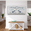 Personalizable Lake - Beach House Family Name Canvas Sign