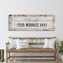 bathroom sign, wash your worries away sign, bath sign, sign for bathroom, bathroom wall decor, bathroom wall art, bath decor, canvas print